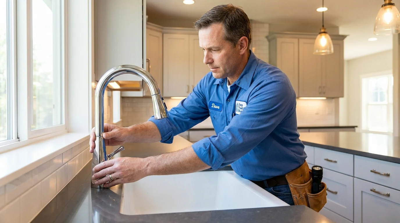 Kitchen faucet installation by Johns Plumbing LLC in Iowa City